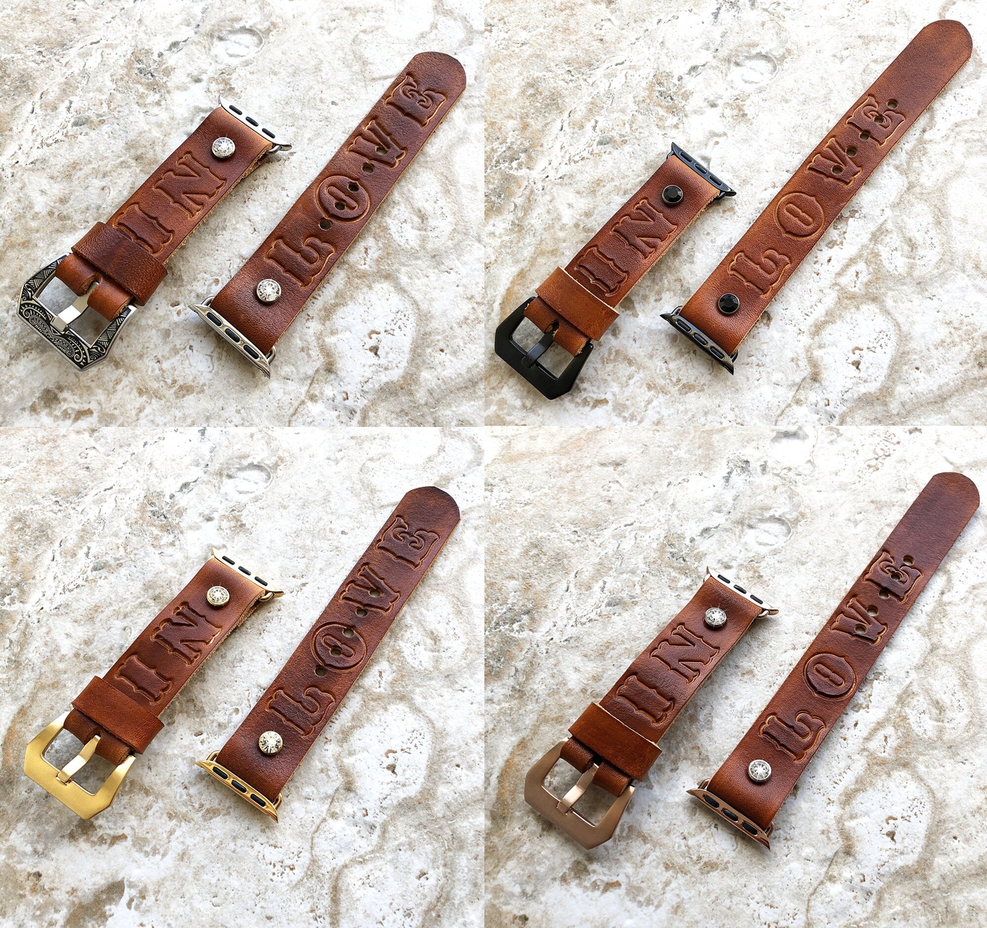 Apple Watch Band In Love with Crystals for iWatch Ultra 2 9 8 7 6 SE 5 4 3 2 1 38mm 40mm 41mm 42mm 44mm 45mm 49mm Leather Bracelet Strap